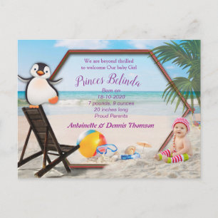 Carte Postale C'est une fille - Bébé de Noël d'été