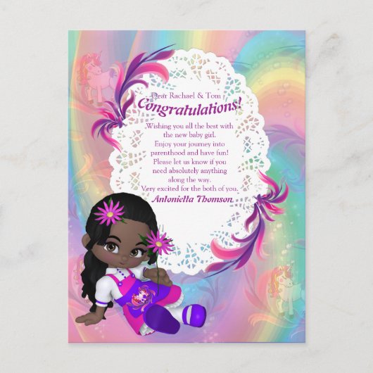 Carte Postale C'est une fille - une crotte (Devant)