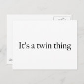 Carte Postale C'est une histoire de jumeaux (Devant / Derrière)