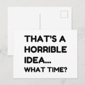 Carte Postale C'est une idée horrible et amusante (Devant / Derrière)
