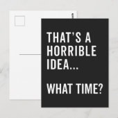 Carte Postale C'est une idée horrible, une citation amusante (Devant / Derrière)