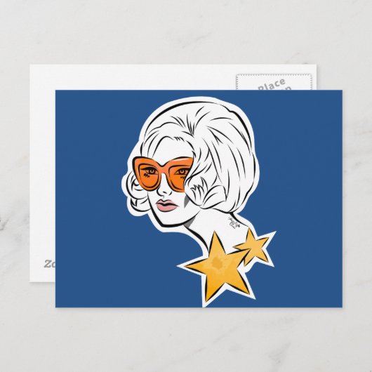 Carte Postale C'est une Star Retro Style (Devant / Derrière)
