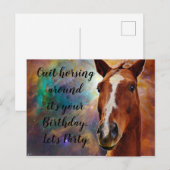 Carte Postale C'est votre anniversaire Cheval salutations (Devant / Derrière)