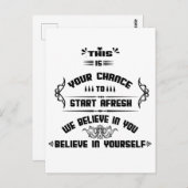 Carte Postale C'est votre chance de commencer l'inspiration FRAÎ (Devant / Derrière)