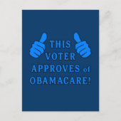 Carte Postale CET ÉLECTEUR approuve l'Obamacare (Devant)