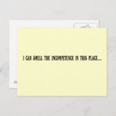 Carte Postale Cet endroit est synonyme d'incompétence (Devant / Derrière)