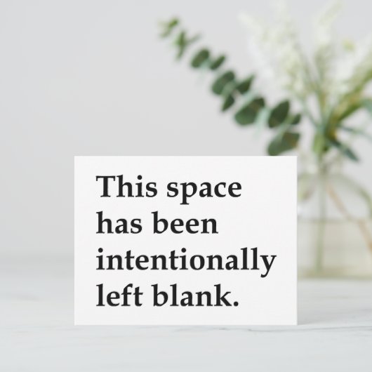 Carte Postale Cet espace vide (Debout devant)