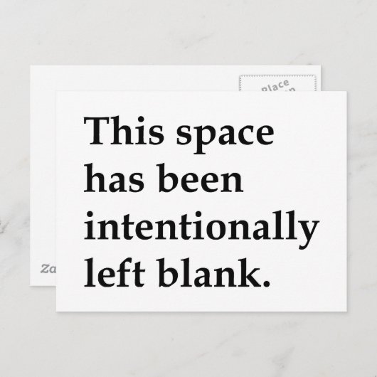 Carte Postale Cet espace vide (Devant / Derrière)