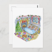 Carte Postale C'était la nuit avant Noël (Devant / Derrière)