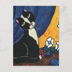 Carte Postale C'était pas moi - Tuxedo Chat