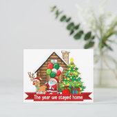 Carte Postale Cette Année, Nous Sommes Restés À La Maison Père N (Debout devant)