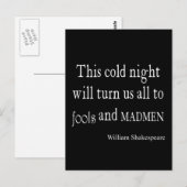 Carte Postale Cette citation de Cold Night Fools et Madmen Shake (Devant / Derrière)