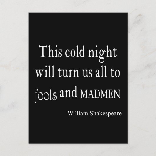 Carte Postale Cette citation de Cold Night Fools et Madmen Shake (Devant)