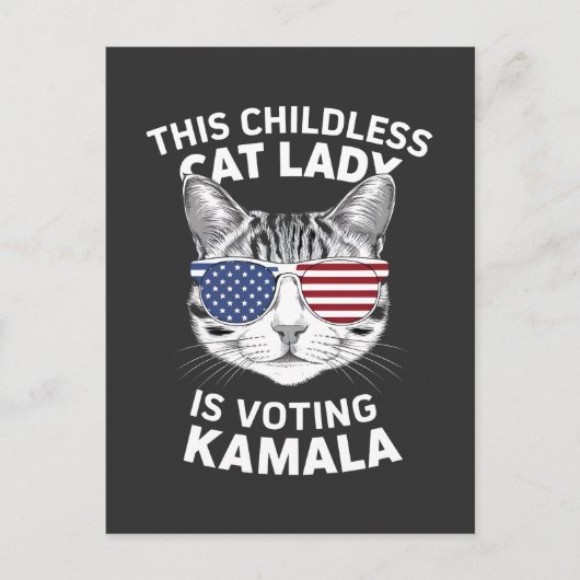 Carte Postale Cette Femme Sans Enfant Vote L'Élection De Kamala (Devant)