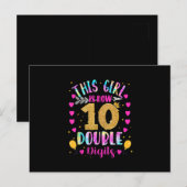 Carte Postale Cette Fille A Maintenant 10 Ans Chiffres Doubles T (Devant / Derrière)