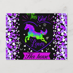 Carte Postale Cette fille adore son cheval