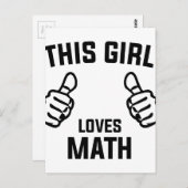 Carte Postale Cette fille aime les maths (Devant / Derrière)