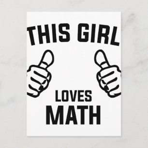 Carte Postale Cette fille aime les maths