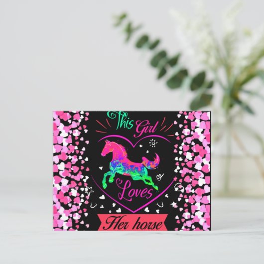 Carte Postale Cette Fille Aime Son Cheval (Debout devant)