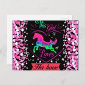 Carte Postale Cette Fille Aime Son Cheval (Devant / Derrière)