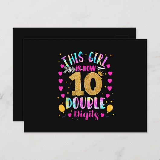 Carte Postale Cette Fille Est Maintenant 10 Chiffres Double Tein (Devant / Derrière)