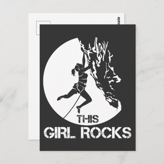 Carte Postale Cette Fille Rocks Escalade Boulder Carabiner Climb (Devant / Derrière)