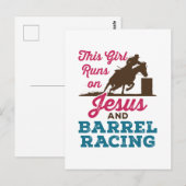 Carte Postale Cette fille tourne sur Jésus et la course de baril (Devant / Derrière)
