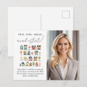 Carte Postale Cette Fille Vend Immobilier Promotionnel (Devant / Derrière)