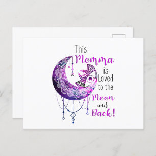 Carte Postale Cette Momma est aimée à la lune et à l'arrière