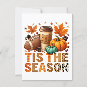 Carte Postale Cette saison Herbstzeit mit Football und Kaffee