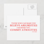 Carte Postale Ceux qui peuvent vous faire croire aux absurdités (Devant / Derrière)