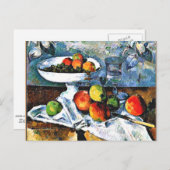 Carte Postale Cezanne - Compotier, Verre, Pommes, (Devant / Derrière)