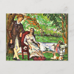 Carte Postale Cezanne - Couple dans un jardin