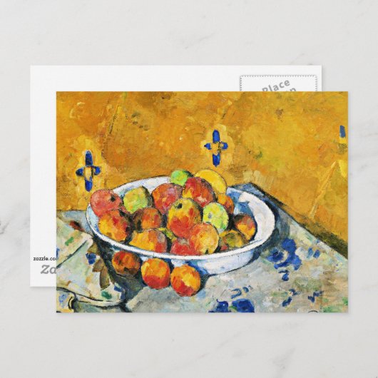 Carte Postale Cezanne - L'Assiette de Pommes (Devant / Derrière)