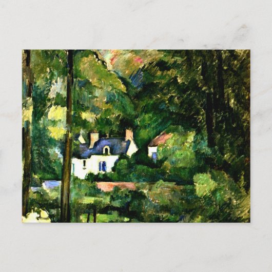Carte Postale Cezanne - Maisons dans la verdure, 1881, (Devant)