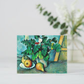 Carte Postale Cezanne - Pot de primeurs et fruits (Debout devant)