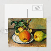 Carte Postale Cezanne - Vie morte avec pommes et poires (Devant / Derrière)