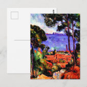 Carte Postale Cezanne - Vue à travers les arbres (Devant / Derrière)