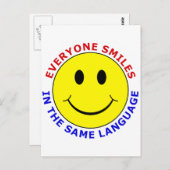 Carte Postale Chacun Sourit Dans La Même Langue (Devant / Derrière)
