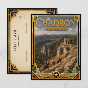 Carte Postale Chadron Nebraska Art Déco Vintage Âge d'Or