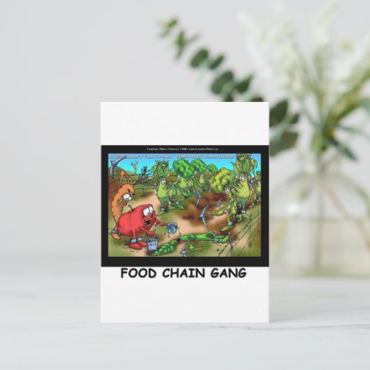 Carte Postale Chaîne alimentaire Gang Drôle Dons Tee - shirts et (Debout devant)