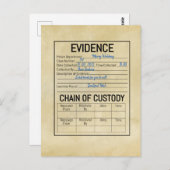 Carte Postale Chaîne de conservation des preuves jeu de rôle sur (Devant / Derrière)