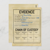 Carte Postale Chaîne de conservation des preuves jeu de rôle sur (Devant / Derrière)
