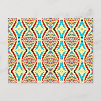 Carte Postale Chaînes Abstraites multicolores. Motif géométrique