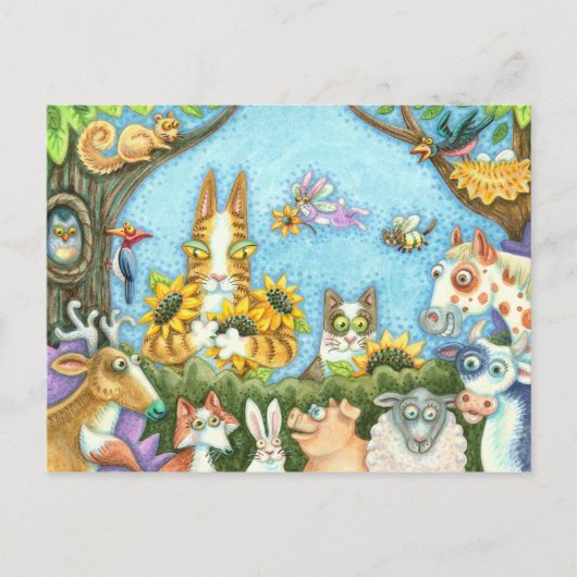 CARTE POSTALE CHAÎNES N'FITZ ET MENAGERIE D'AMIS, AMUSANT (Devant)