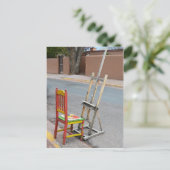 Carte Postale Chaire d'artiste de Canyon Road, Père Noël Fe (Debout devant)