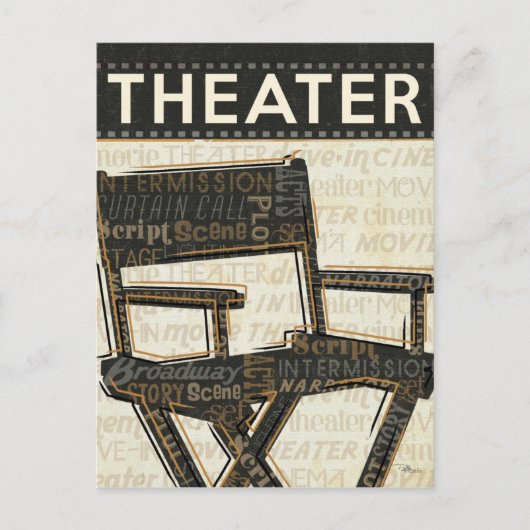 Carte Postale Chaise de cinéma vintage (Devant)