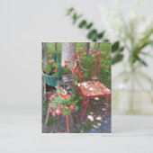 Carte Postale Chaise de jardin orange vif (Debout devant)