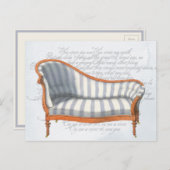 Carte Postale Chaise Longue Rayée Bleue Victorienne (Devant / Derrière)