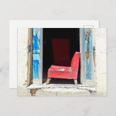 CARTE POSTALE CHAISE ROUGE (Devant / Derrière)